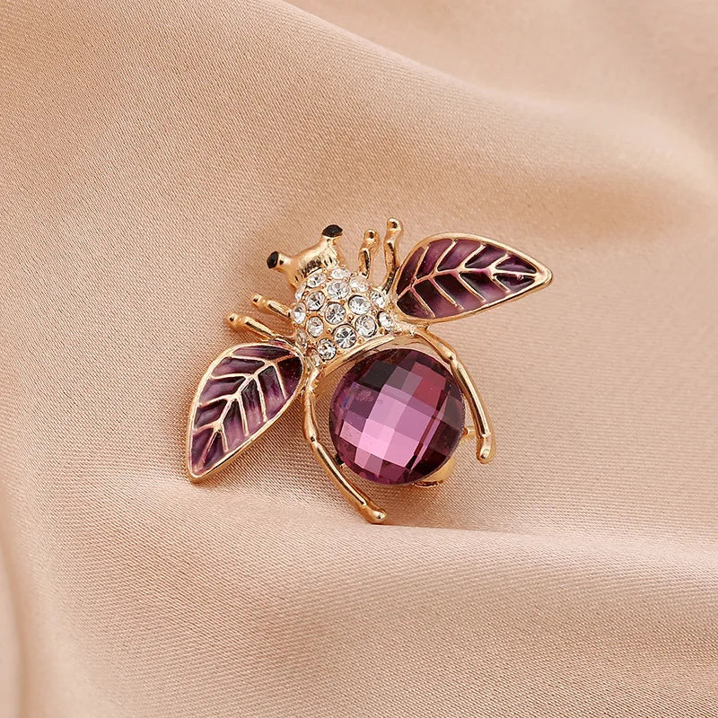 Skeds clássico vintage grande strass abelha broches pinos para mulheres luxo cristal inseto jóias terno roupas broche pino emblemas