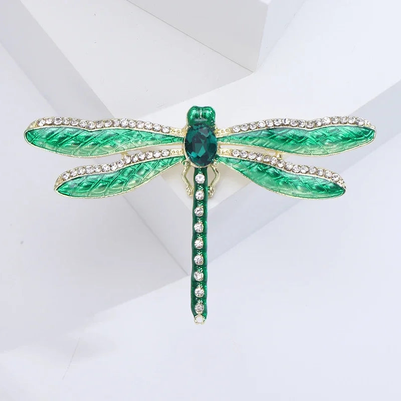 Engraçado strass libélula broche para mulheres unissex pérola inseto pinos festa de escritório amigo presentes jóias acessórios decoração