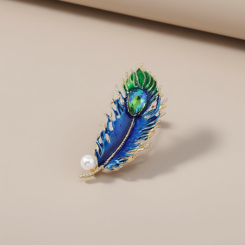 Mulheres meninas penas strass broches jóias roupas terno pinos acessórios