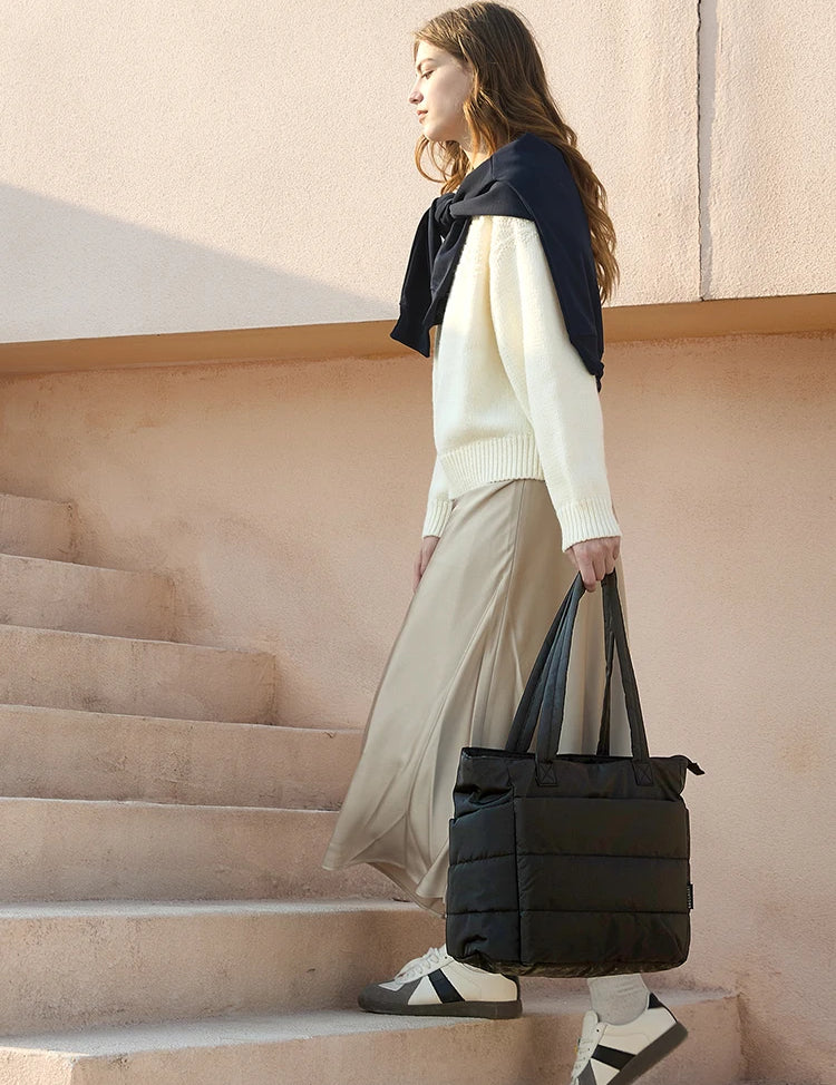BAGSMART Bolsa feminina de grande capacidade, cor sólida, bolsa versátil para viagens, trabalho, estudante, classe, sacola de compras