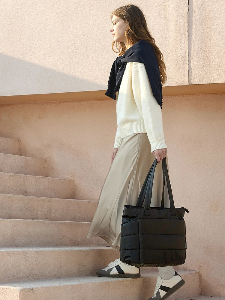 BAGSMART Bolsa feminina de grande capacidade, cor sólida, bolsa versátil para viagens, trabalho, estudante, classe, sacola de compras