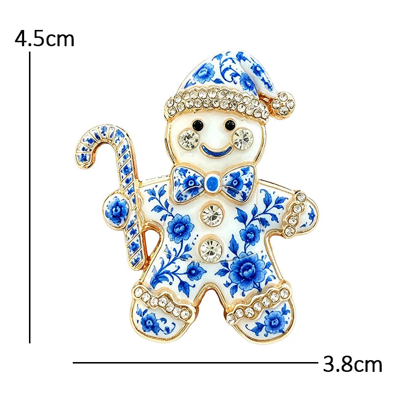 Broche Boneco de Neve com Strass Design Elegante Feminino