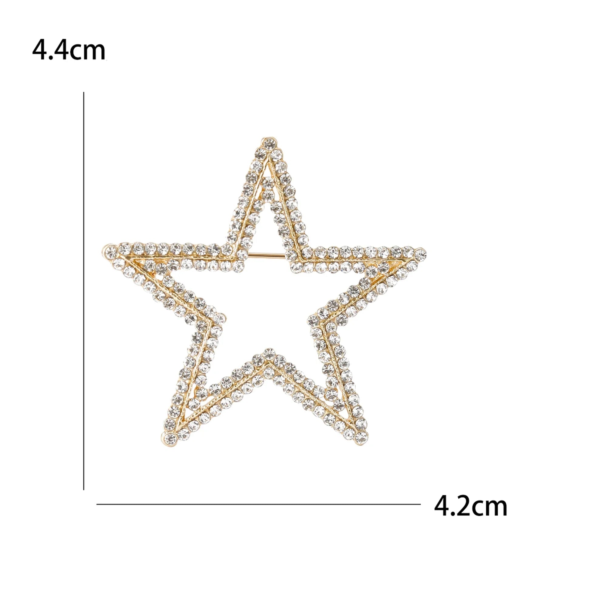 Alfinetes de estrela de tiro com borla para mulheres unissex strass estrela broches escritório festa amigo presentes acessórios de joias
