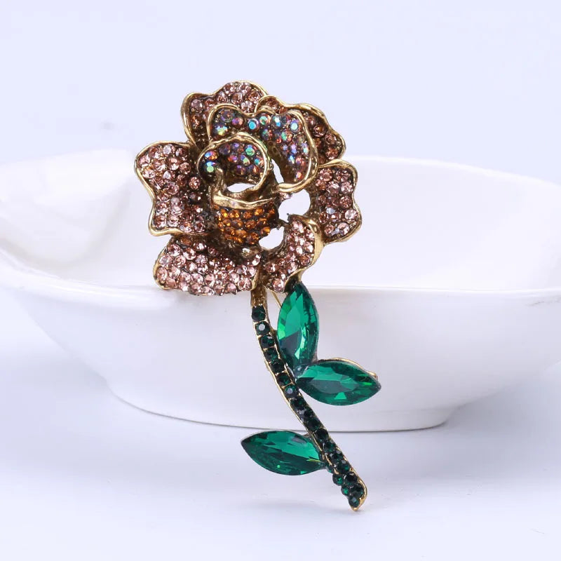 Vintage orquídea strass broche feminino high-end jóias de luxo nicho design requintado corsage acessórios senhora festa banquete pino