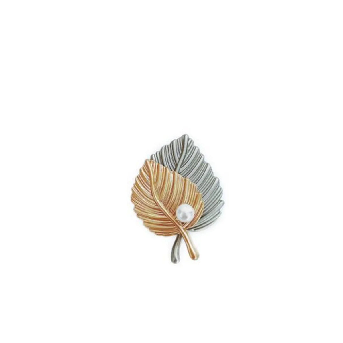 Broche Folha de Bordo Vintage com Strass Design Elegante Feminino