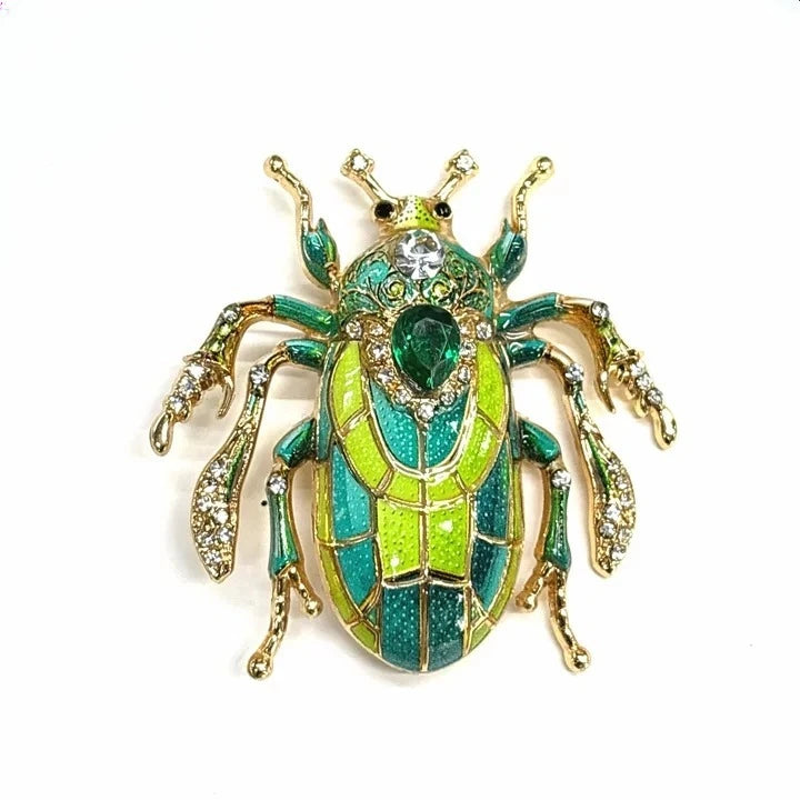 Broche Inseto Esmaltado Colorido com Design Vintage Elegante Feminino