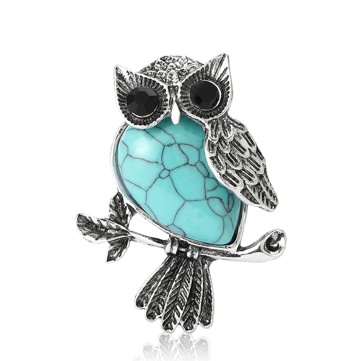 Broche Coruja Esmaltado com Strass Elegante Feminino