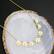 316l aço inoxidável nova moda jóias de luxo elegante margarida soldagem 7 flores charme corrente gargantilha colares pingentes para mulher