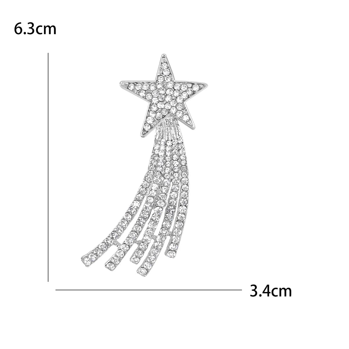 Alfinetes de estrela de tiro com borla para mulheres unissex strass estrela broches escritório festa amigo presentes acessórios de joias