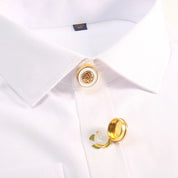 2 pçs botão abotoaduras de luxo metal botão capa camisa botão clipe retro manga botão para homem e mulher vestido botão decoratio