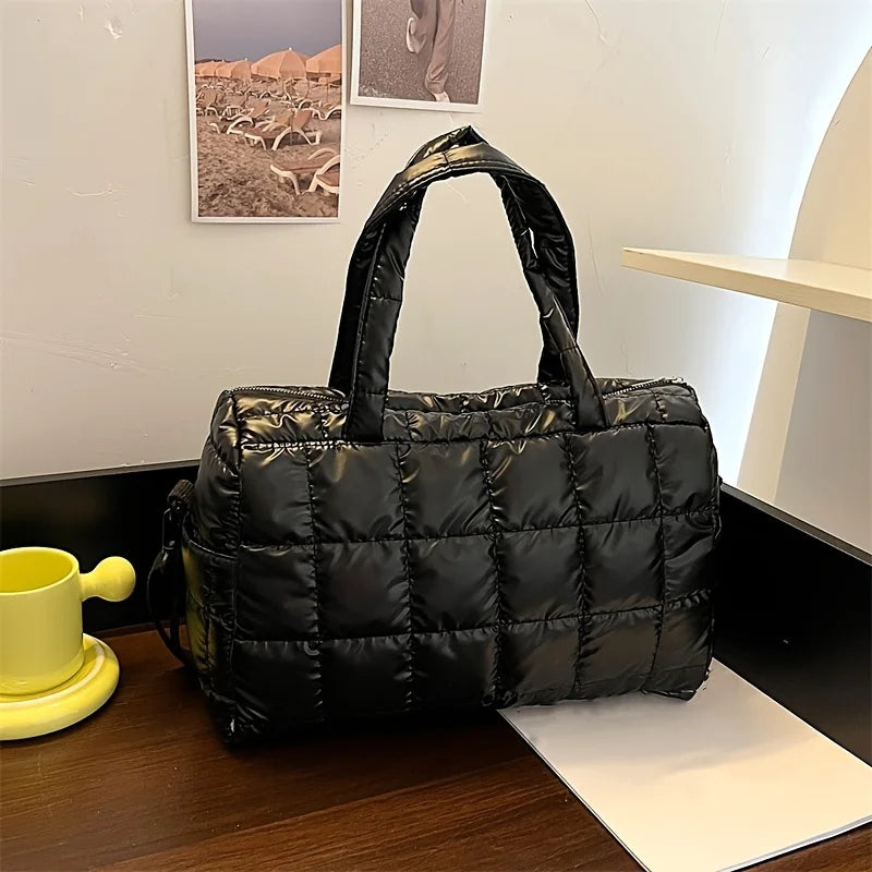 Bolsa de viagem acolchoada de cor sólida acolchoada – durável, portátil e elegante – perfeita para esportes, trabalho e uso diário