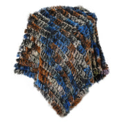 Real pele de coelho de malha natural poncho colete moda envoltório casaco xale senhora cachecol pele natural festa de casamento atacado capa