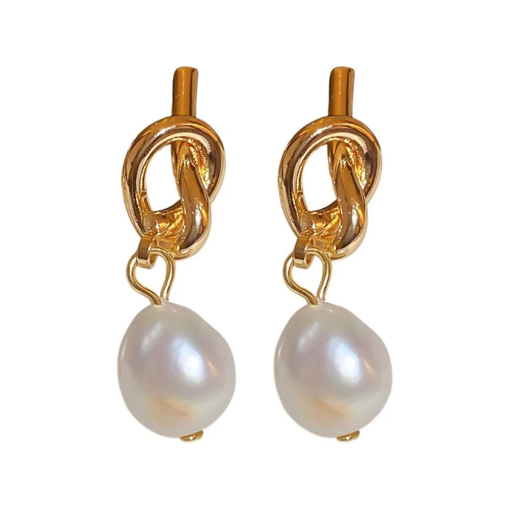 Novos brincos de pérola irregular design sênior jóias temperamento francês acessórios de orelha brincos de pérola feminino