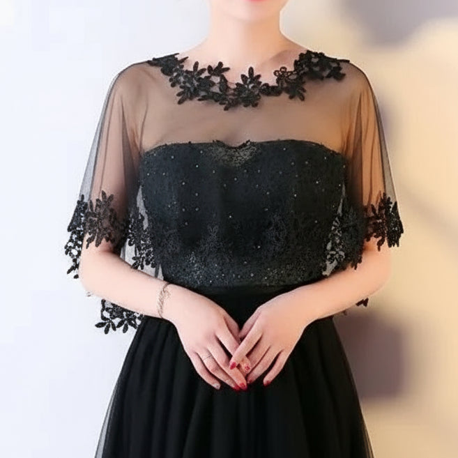 Feminino festa nupcial casual renda xale casamento capa vestido de noite estilo xale elegante luz pura gaze
