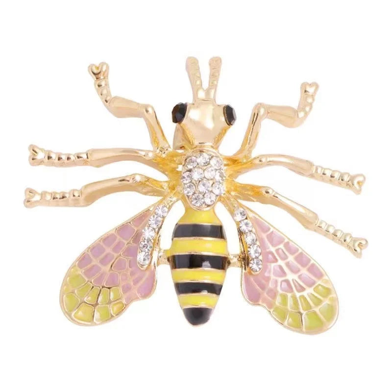 Skeds clássico vintage grande strass abelha broches pinos para mulheres luxo cristal inseto jóias terno roupas broche pino emblemas
