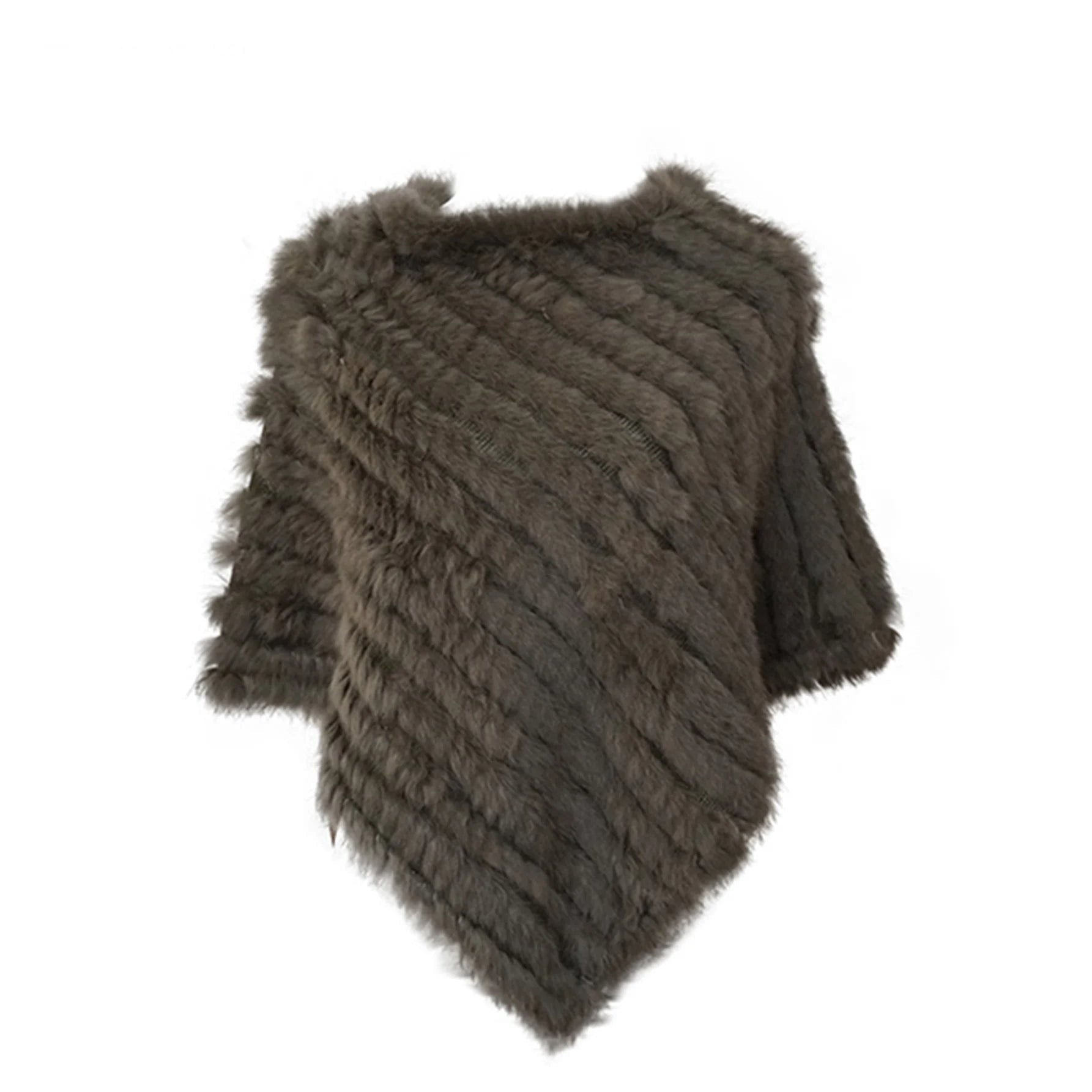 Real pele de coelho de malha natural poncho colete moda envoltório casaco xale senhora cachecol pele natural festa de casamento atacado capa
