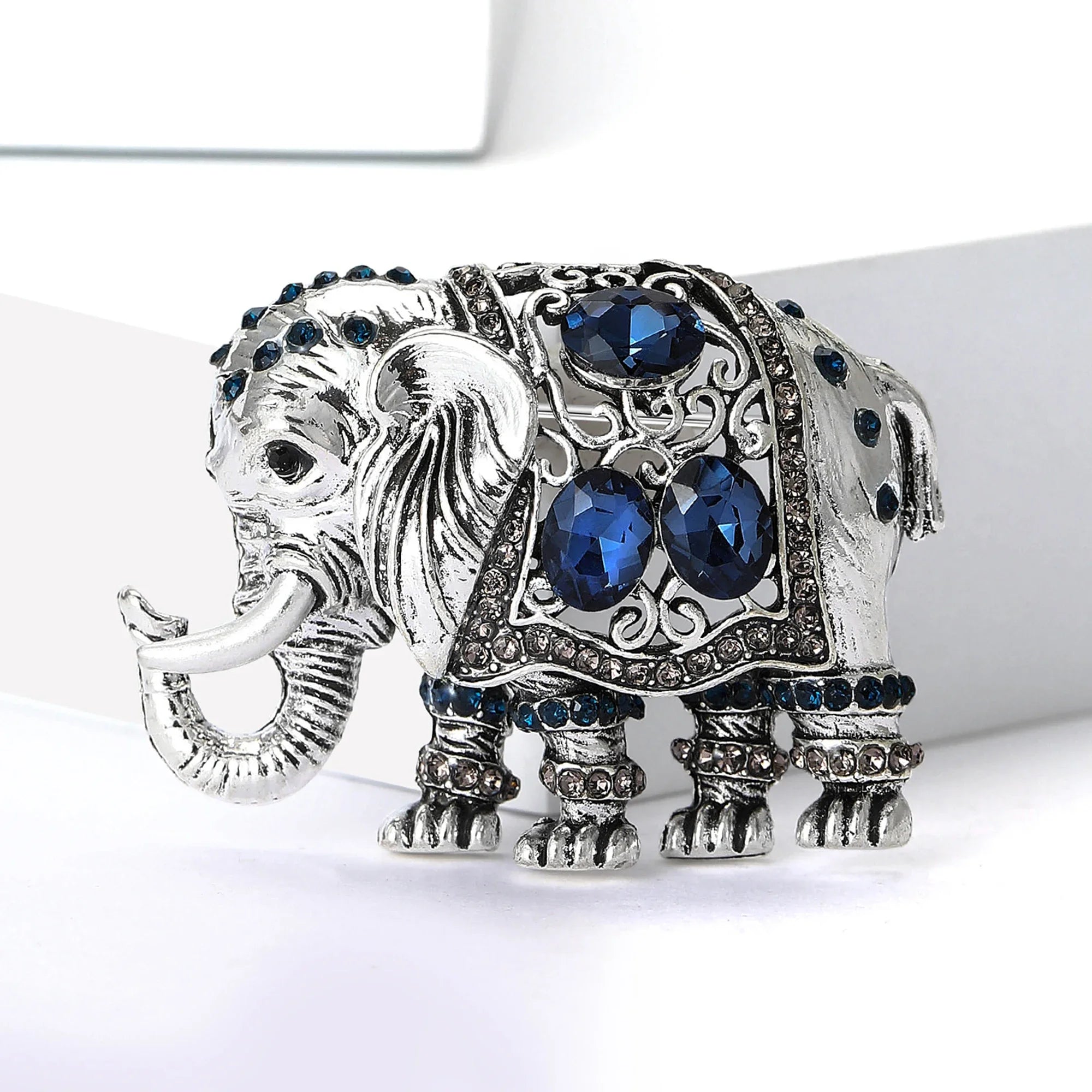 Broches de elefante de strass de luxo para mulheres unissex esmalte animal pinos banquete festa mochila presentes acessórios de joias