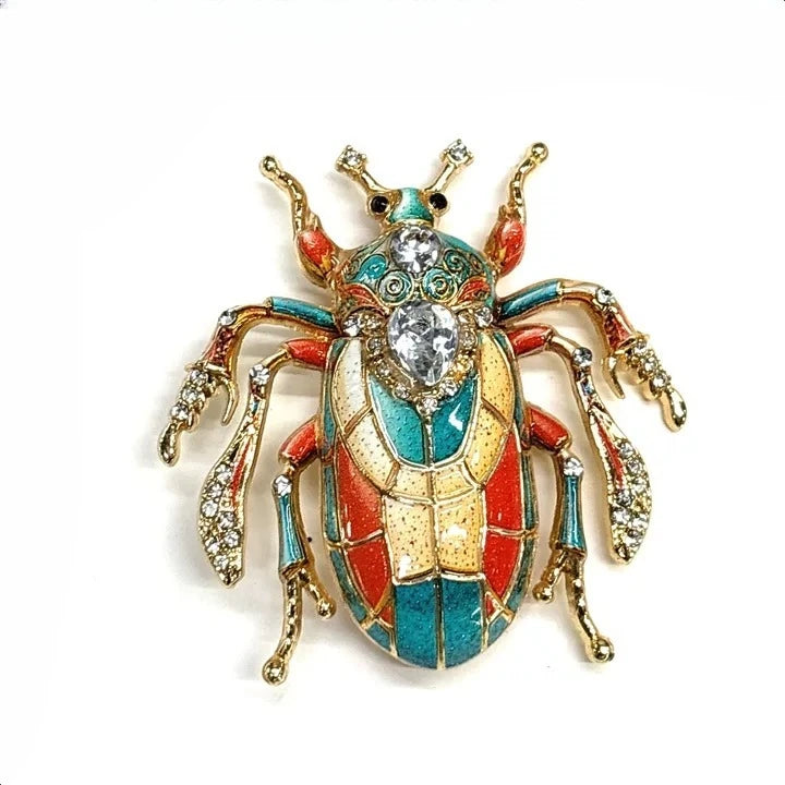 Broche Inseto Esmaltado Colorido com Design Vintage Elegante Feminino