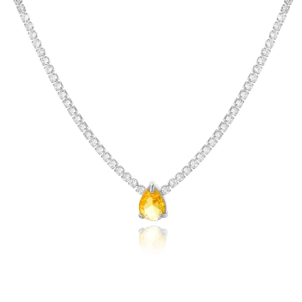 Shinny conjunto de jóias de pedra de cristal completo para mulheres luxo amor coração zircônia cúbica tênis pulseira gelada para fora corrente colar casamento