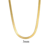 Pvd banhado a ouro 316l colar de aço inoxidável 2 3 4 5mm de largura colar de corrente de cobra para acessórios femininos atacado