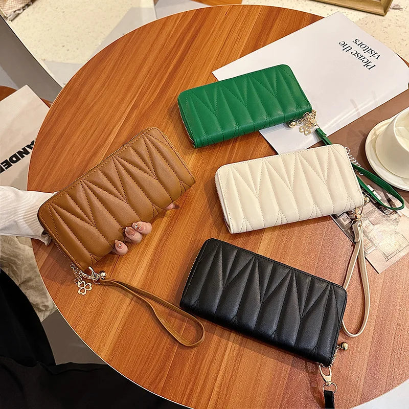 2025 novo estilo coreano longo senhoras carteira único zíper grande capacidade saco do telefone móvel multi slot para cartão titular do dinheiro