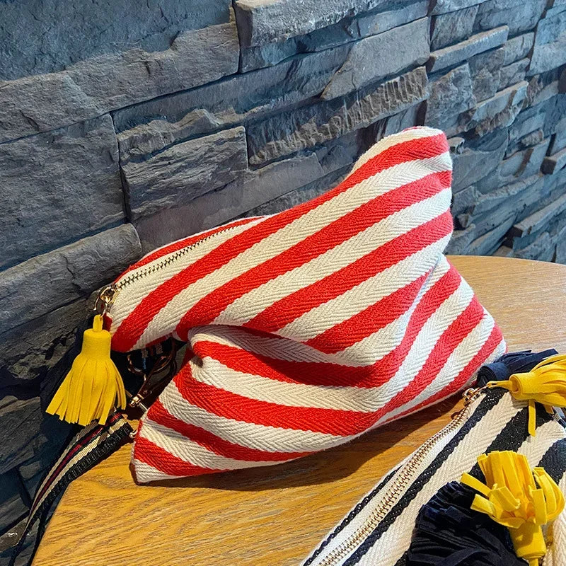 Saco cosmético feminino listrado caso de maquiagem organizador coreano borla bolsa cosmética necesserie viagem saco de higiene pessoal lona caso de beleza