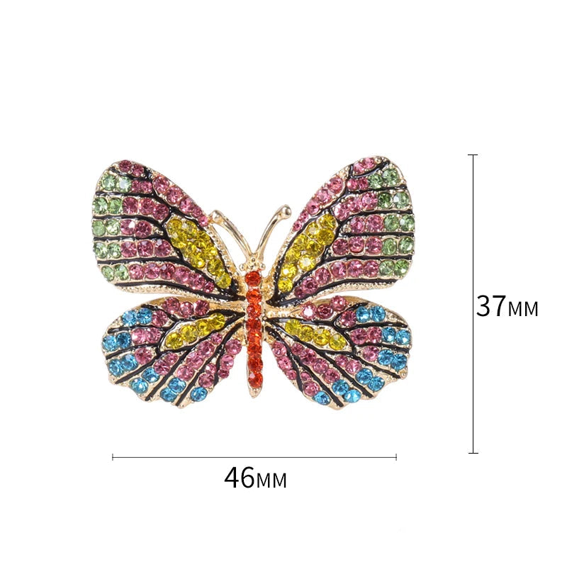 Broche de Borboleta com Strass para Acessórios Elegantes