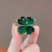 Trevo anti-exposição broche vintage esmeralda corsage feminino roupas fixas anti-exposição indesejada fivela elegante pino luz luxo