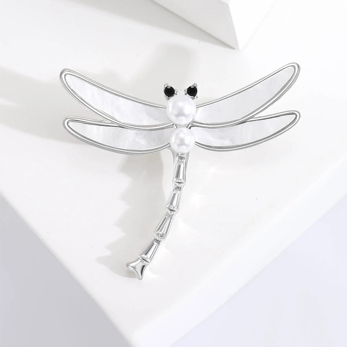 Engraçado strass libélula broche para mulheres unissex pérola inseto pinos festa de escritório amigo presentes jóias acessórios decoração