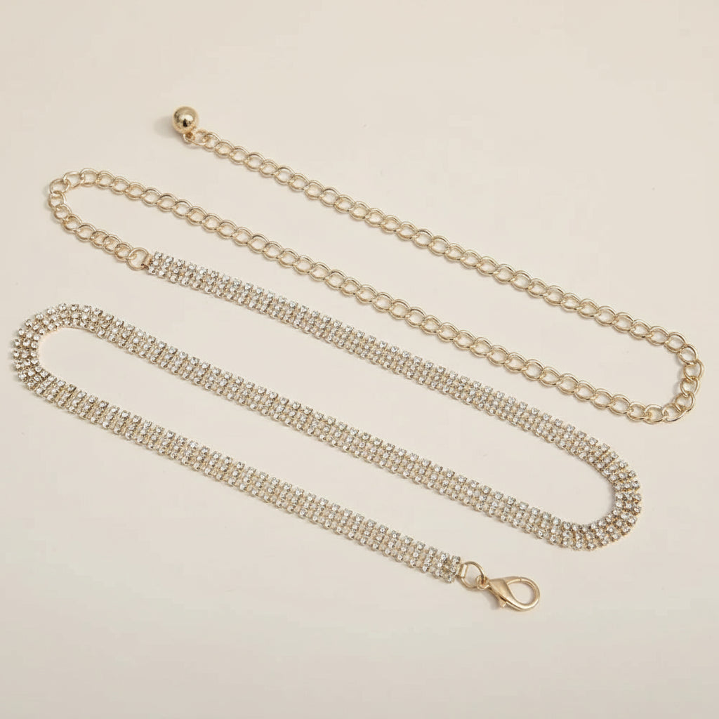 Corrente de cintura de metal diamante moda feminina, corrente de cintura doce e elegante feminina, corrente de cintura temperamento feminino lr1405