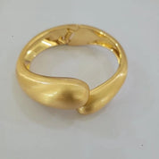 Ingemark Classic Vintage Matte Irregular Heavy Metal Chunky Wide Cuff Bangles Women Punk Gold Color Spring Bracelet Men Jewelry