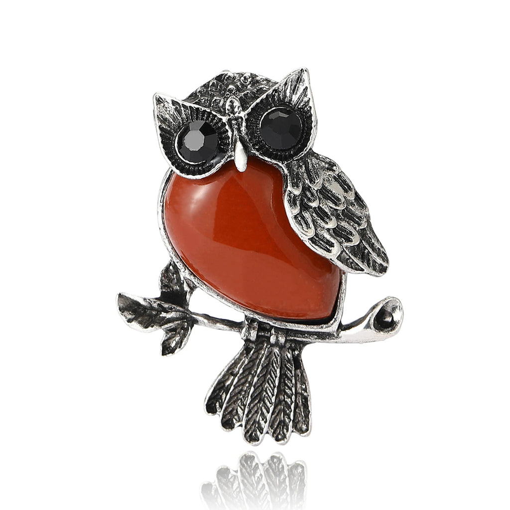 Broche Coruja Esmaltado com Strass Elegante Feminino