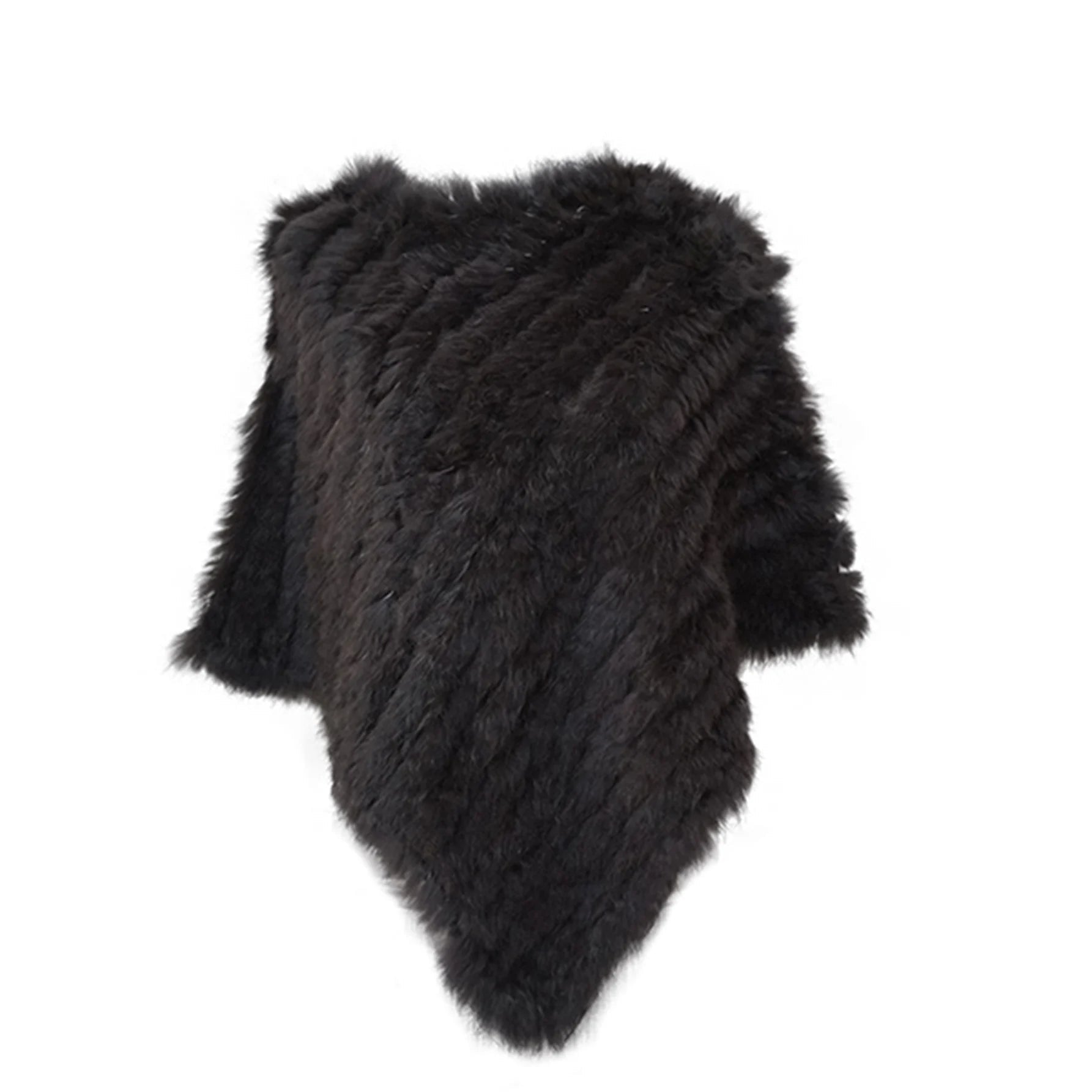Real pele de coelho de malha natural poncho colete moda envoltório casaco xale senhora cachecol pele natural festa de casamento atacado capa