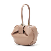 Burminsa couro genuíno esférico pequena sacola para as mulheres 2025 tendência designer bolsa de noite alça superior senhoras bolsas
