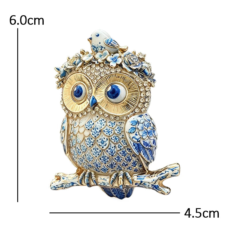 Broche Coruja Floral com Strass Design Elegante Feminino