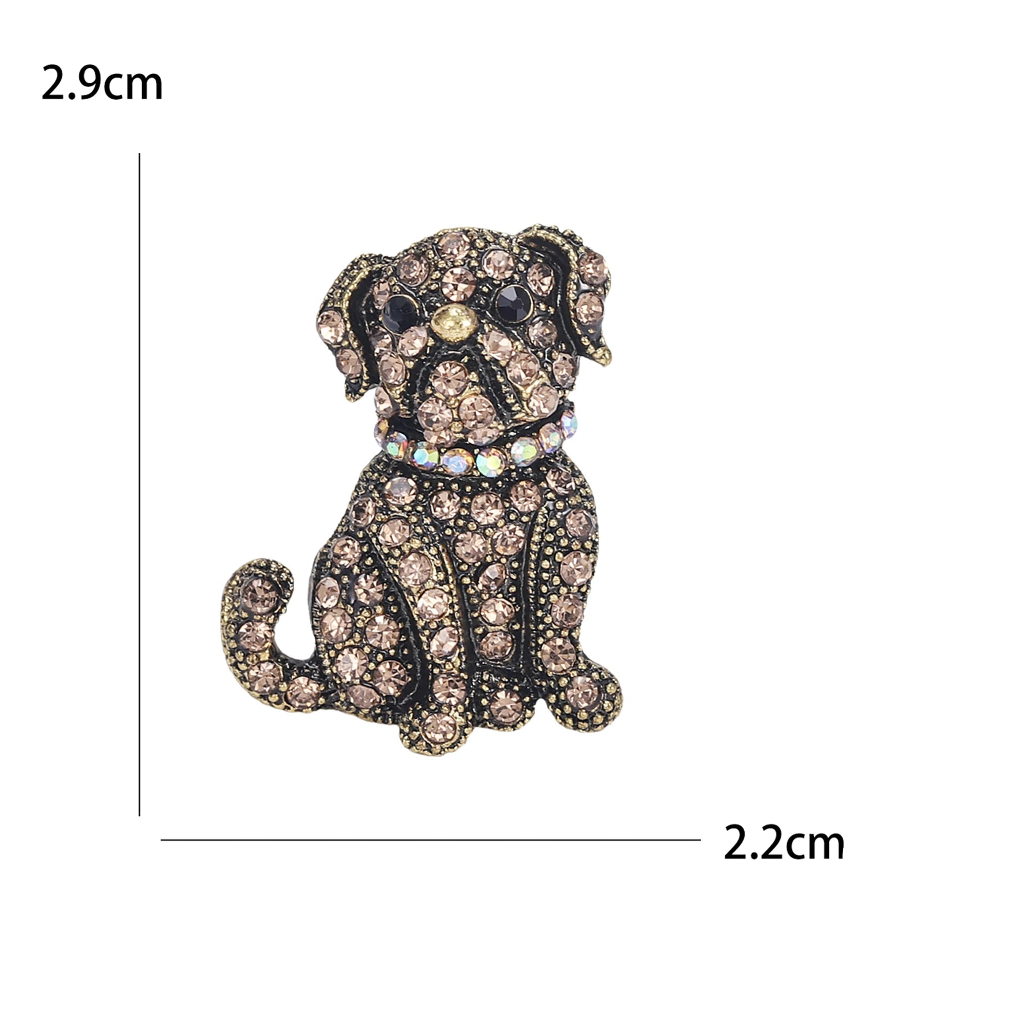 Broches Elegantes de Cachorro com Strass para Mulheres