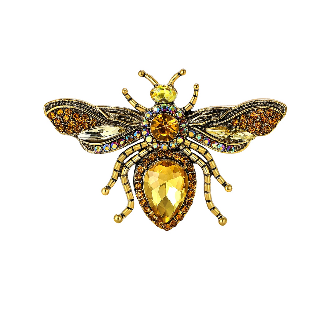 Broche Abelha Imperial com Cristais Multicoloridos