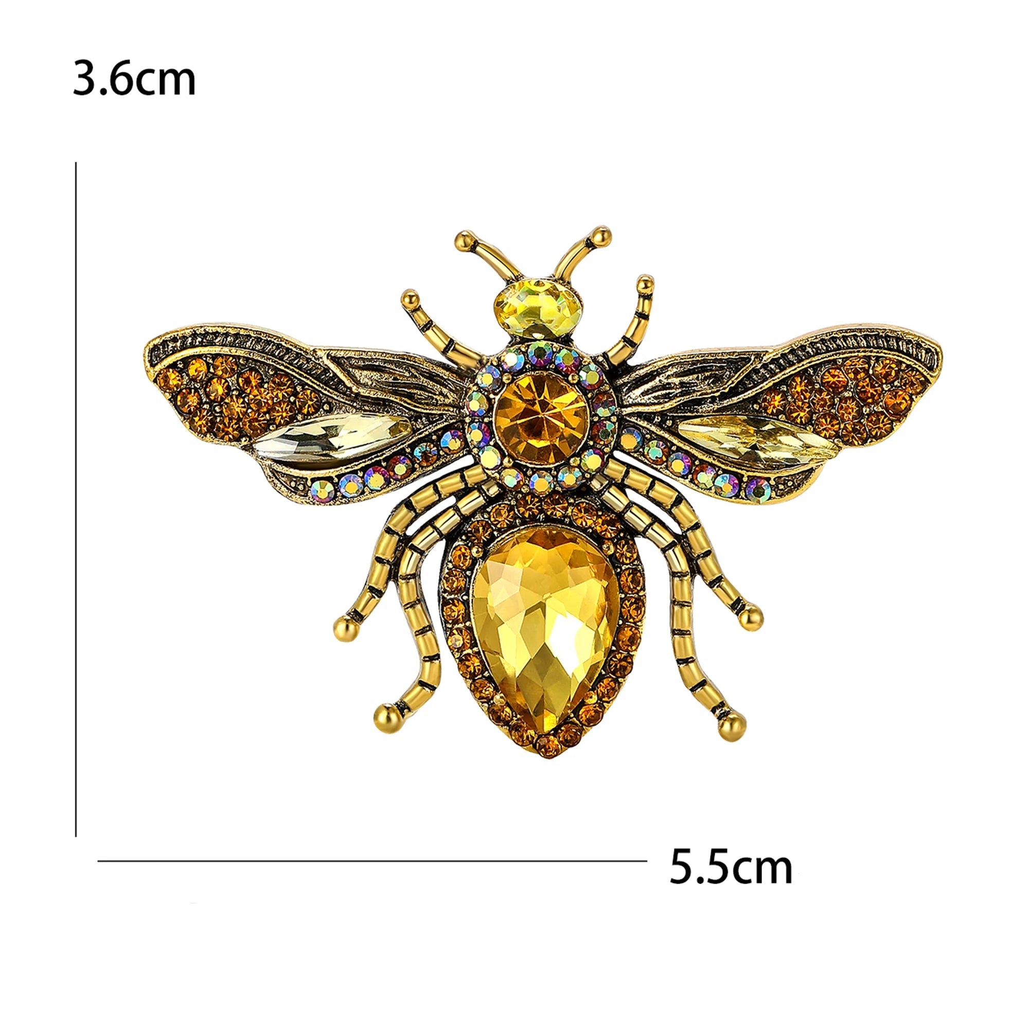 Clássico strass abelha broches para mulheres esmalte bug inseto pinos escritório festa amigo na moda presentes de ano novo jóias acessórios