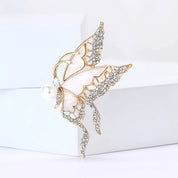 Moda concha borboleta broches para mulheres strass inseto pinos evento festa presentes nova mochila decoração roupas acessórios