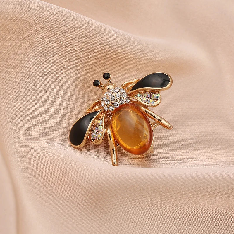 Skeds clássico vintage grande strass abelha broches pinos para mulheres luxo cristal inseto jóias terno roupas broche pino emblemas