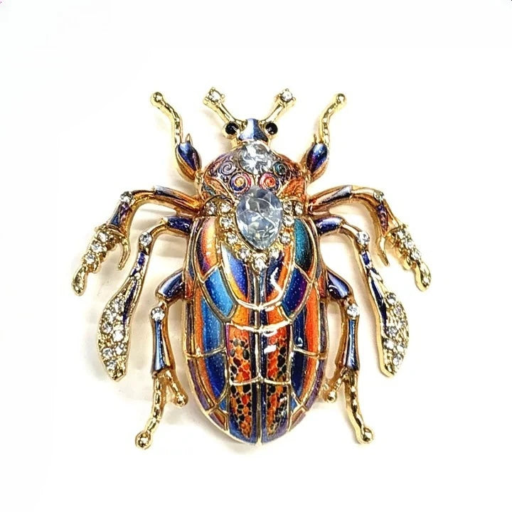 Broche Inseto Esmaltado Colorido com Design Vintage Elegante Feminino