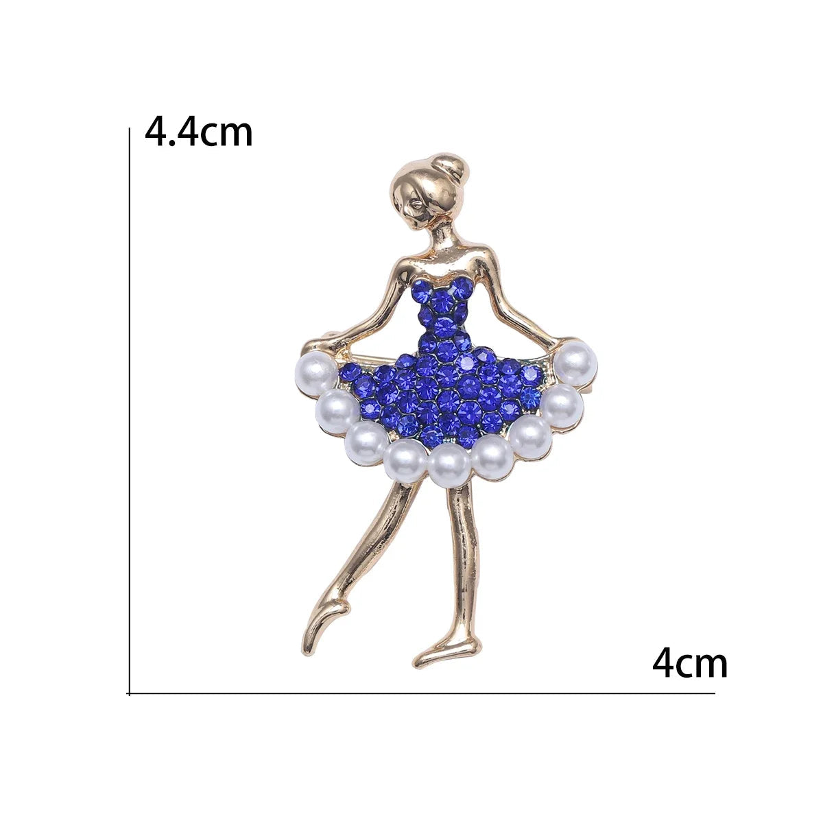 Broche Bailarina Esmaltado com Strass Elegante Feminino