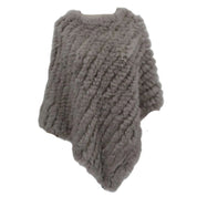 Real pele de coelho de malha natural poncho colete moda envoltório casaco xale senhora cachecol pele natural festa de casamento atacado capa
