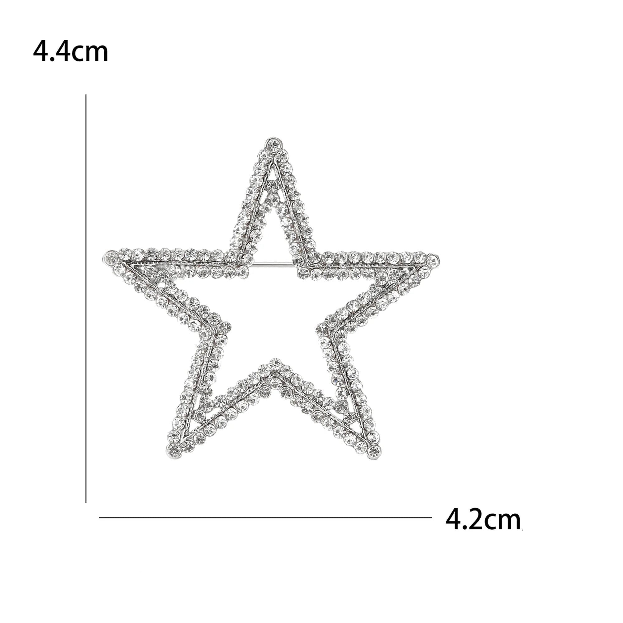 Alfinetes de estrela de tiro com borla para mulheres unissex strass estrela broches escritório festa amigo presentes acessórios de joias