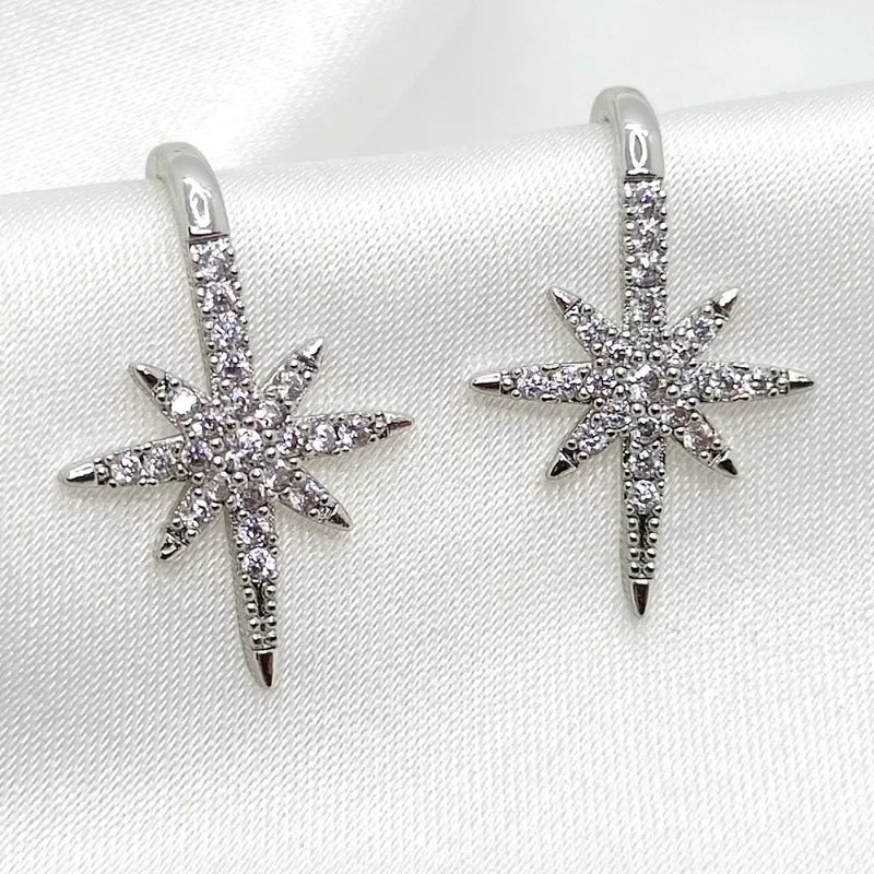 Hexagrama earnail zircon moda feminina na moda personalizado marca de luxo design contas orelha parafuso prisioneiro clássico jóias finas acessórios