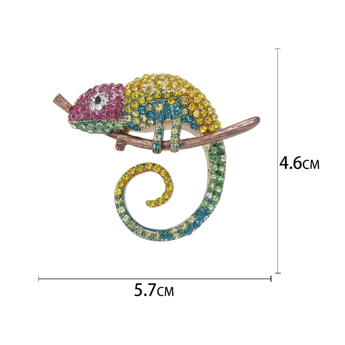 Broche Camaleão com Strass - Elegância e Estilo