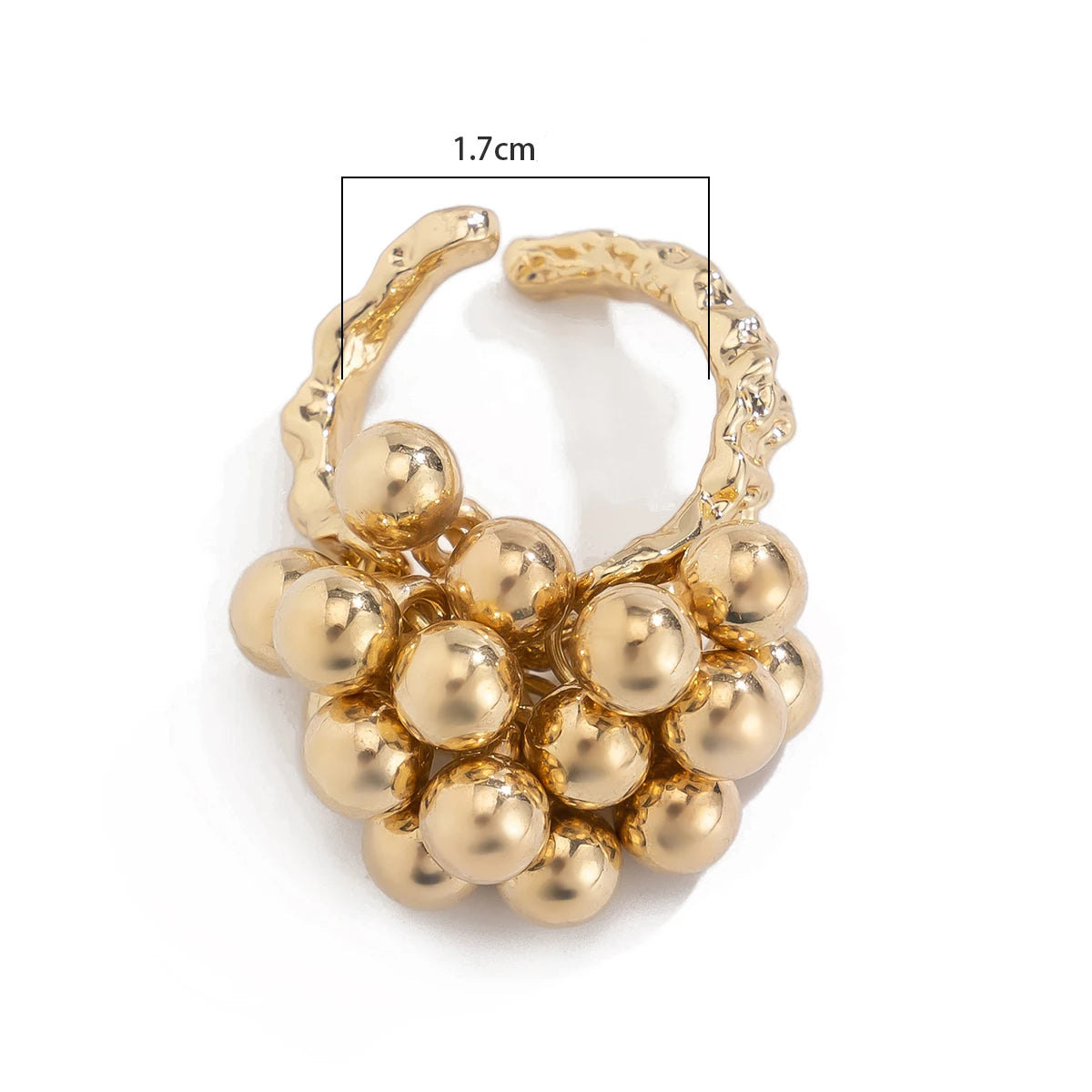 Salircon moda simples ccb pequena bola anel para mulheres homens 2024 punk hip hop metal aberto dedo anel feminino jóias presente