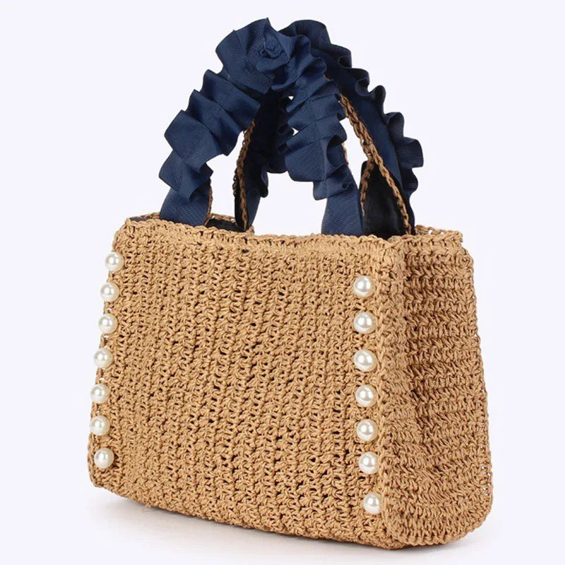 Bolsa feminina verão praia saco artesanal palha tecido totes bolsa feminina bohemia novo