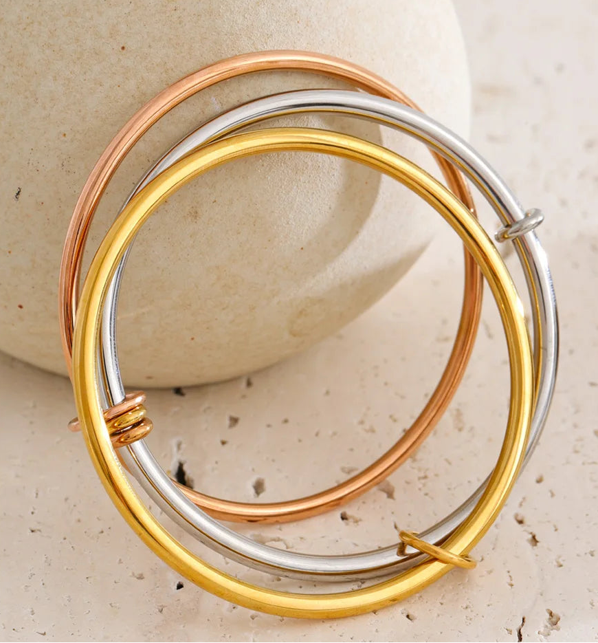 Yhpup 62mm presente caro aço inoxidável três camadas redondas pulseiras de pulso pulseira para mulheres à prova dwaterproof água clássico luxo jóias