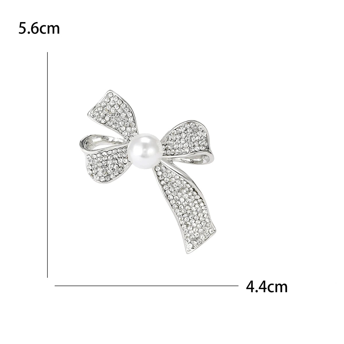 Broche Laço Feminino com Strass e Pérolas para Acessórios